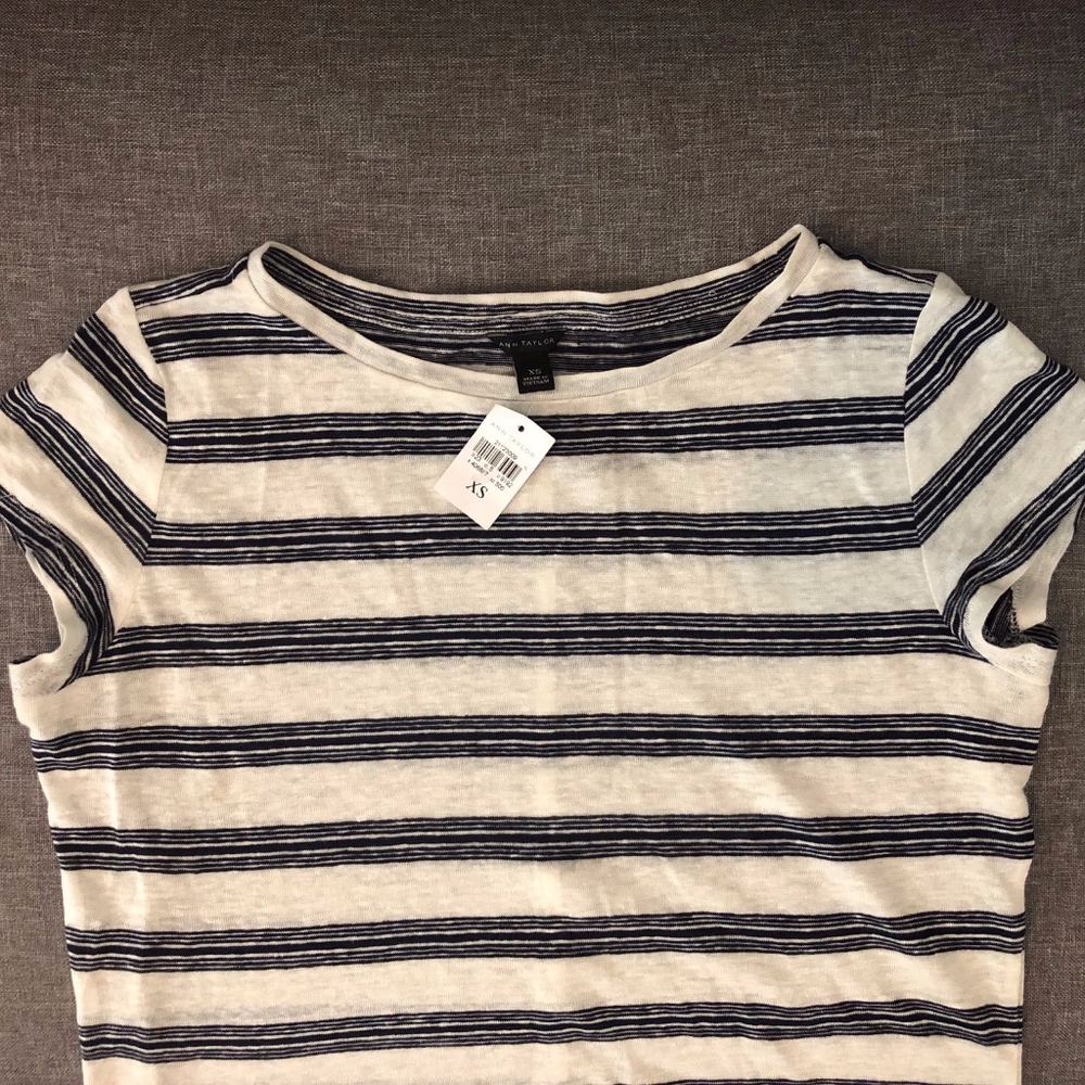 NEW Ann Taylor Striped Tee - Picture 1 of 2